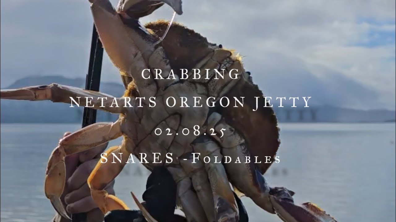 Crabbing in Netarts Oregon 02.08.25 Jetty Fishing Crab Snares & Foldables