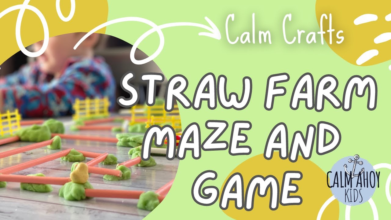 Straw Maze Playdough and Paper Straw Craft and Game for Kids YouTube