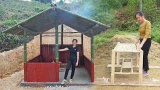 Building Complete Bamboo Kitchen, Make Bamboo Chair And Kitchen Decoration - Off Grid Cabin