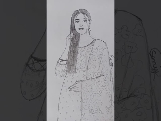 beautiful dress pencil sketch #fashion #fashionart #short #shortvideo #art #artist #artwork