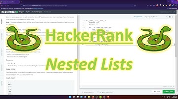 HackerRank (Python): Nested Lists
