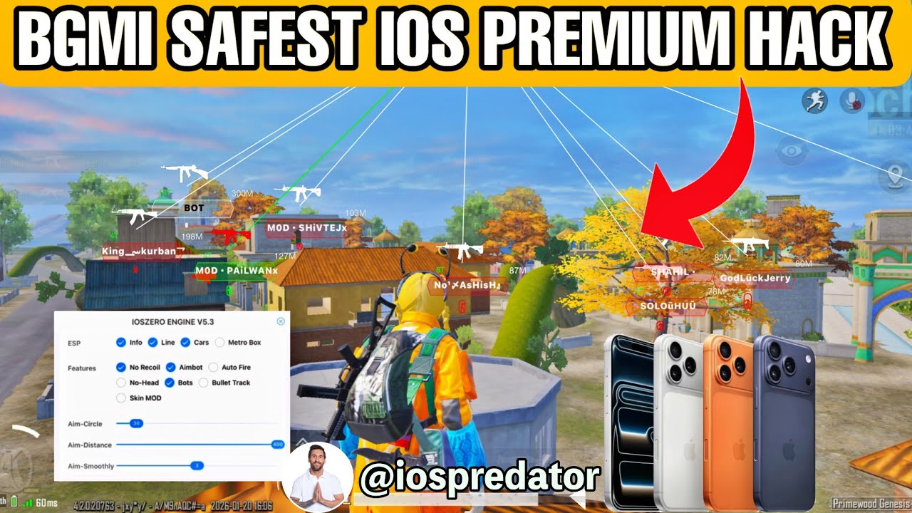 BGMI 4.2 SAFEST IOS PREMIUM HACK | DIRECT INSTALLATION | NO JAILBREAK | BGMI IOS 4.2 HACK