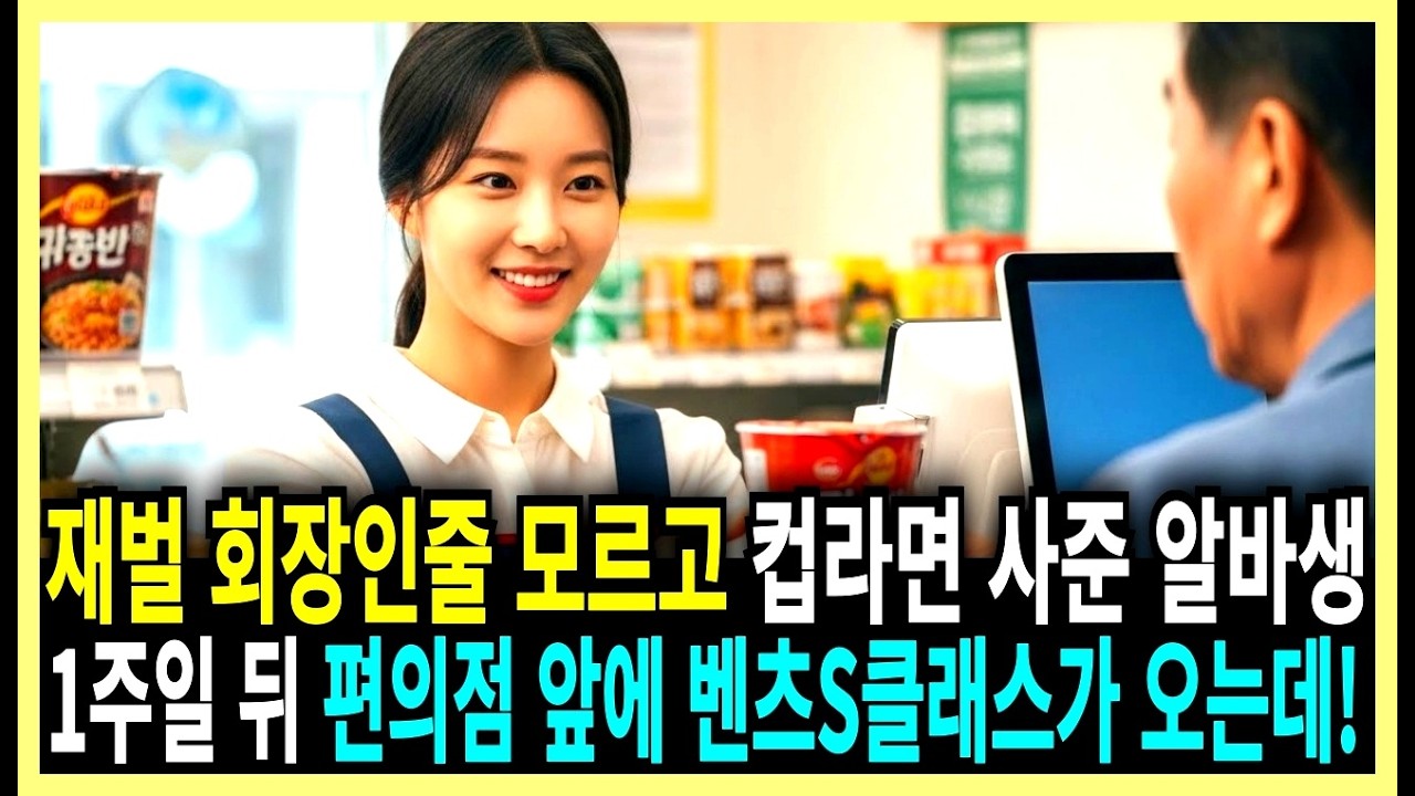 재벌 회장인줄 모르고 컵라면 사준 알바생,  1주일 뒤 편의점 앞에 벤츠S클래스가 오는데!