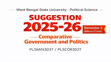 wbsu political science Minor / Core  Semester 3 (PLSMIN303T/ PLSCOR303T) Suggestion 2025-26
