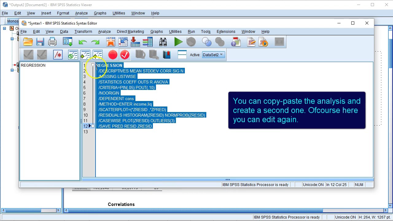 Spss v24 Working with syntax - YouTube