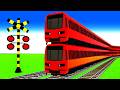 【踏切アニメ】あぶない電車 4 TRAIN THOMAS🚦 Fumikiri 3D Railroad Crossing Animation Kereta Api Kartun #123