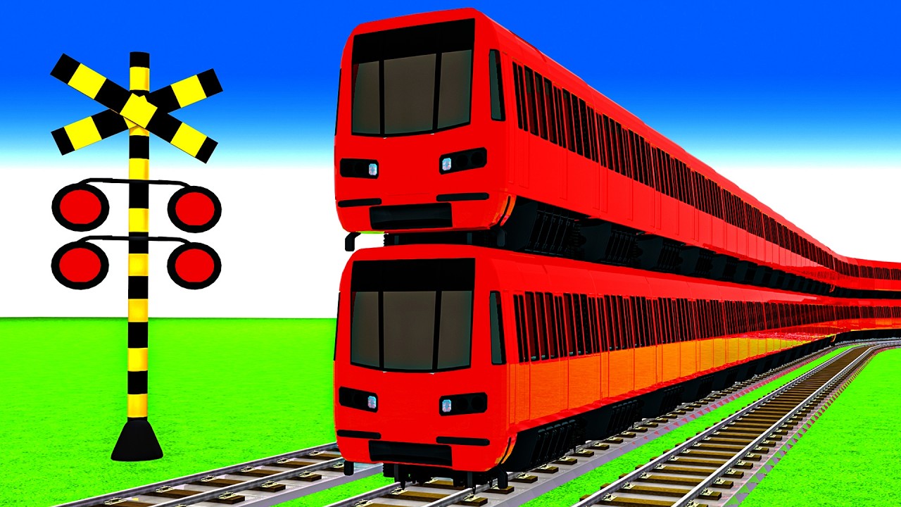 【踏切アニメ】あぶない電車 4 TRAIN THOMAS🚦 Fumikiri 3D Railroad Crossing Animation Kereta Api Kartun #123