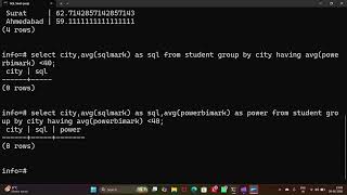 PostGresSQL 5 | Using Aggregation with Group By, having and Order by | Exercise