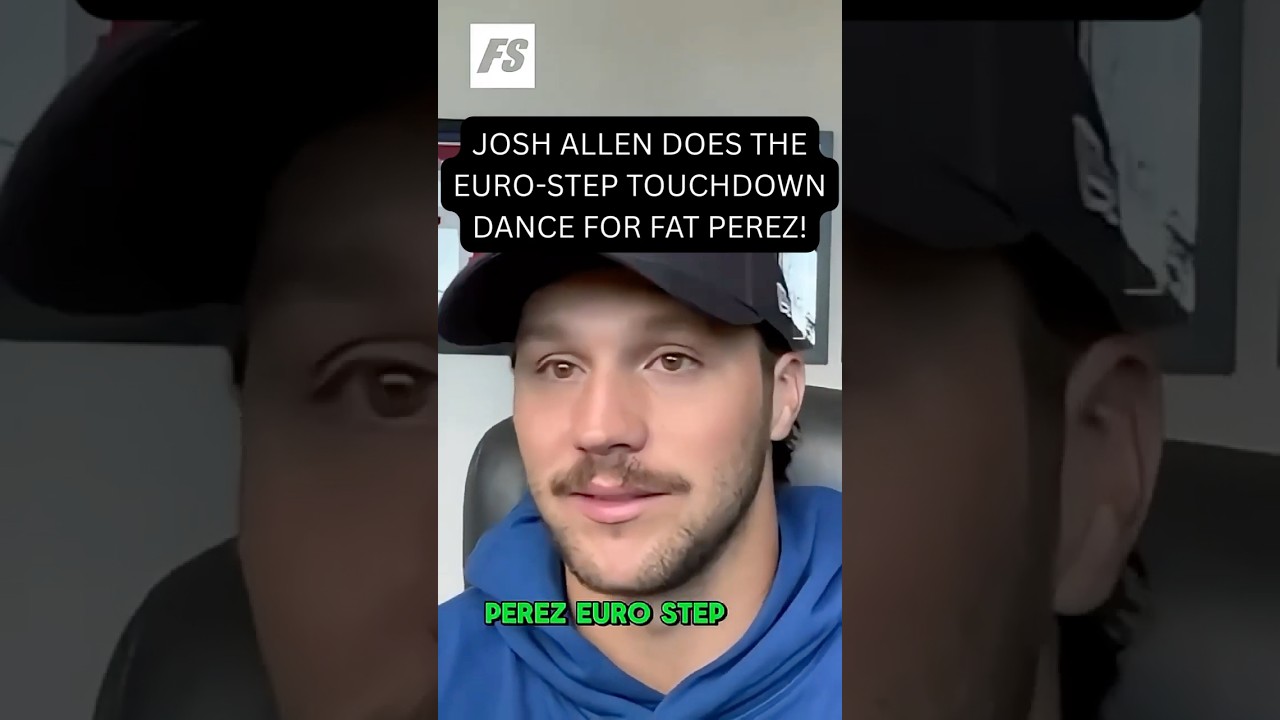 Josh Allen does a Euro Step touchdown dance for Fat Perez! #joshallen #bobdoessports #shorts #nfl