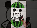 Beautiful panda kids drawing trickart shorts