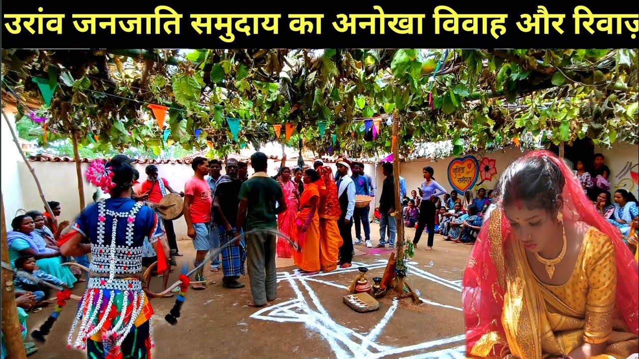 उरांव जनजाति समुदाय का अनोखा विवाह।  marriage of Uraon tribe chhattisgarh