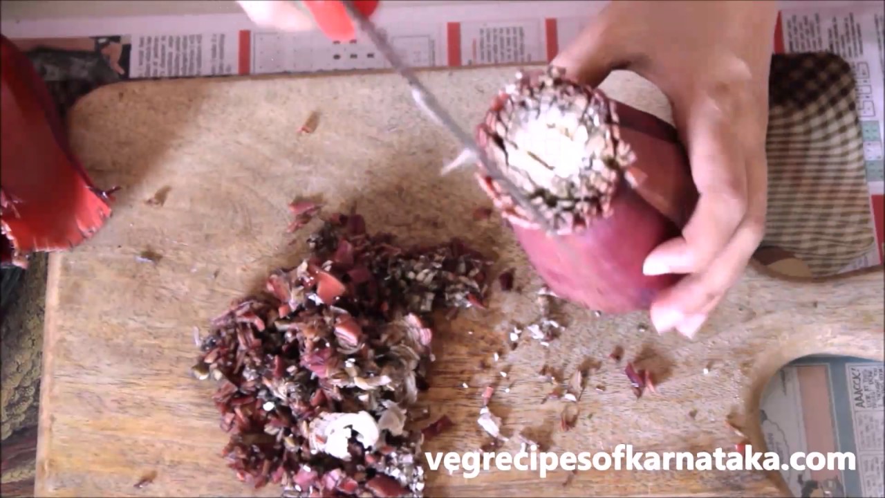 How to cut banana flower Chopping bale hoo Chopping vazhaipoo YouTube