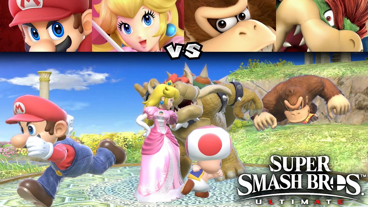 Super Smash Bros Ultimate Mario and Peach vs Donkey Kong and Bowser #44 ...
