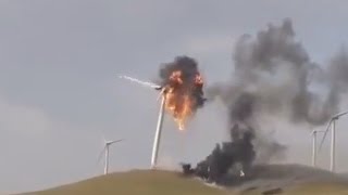 GUY FILMS WINDMILL EXPLODING, (2016 HD)