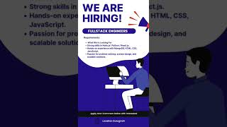 🔥Hiring Fullstack Developers Node.js, Python, React |Jobs in Gurugram 🚀#itjobs #shorts #fresherjobs