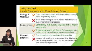 SF Workshop 2025: How an application is assessed – by Prof Julie Li, Assessment Panel Chair
