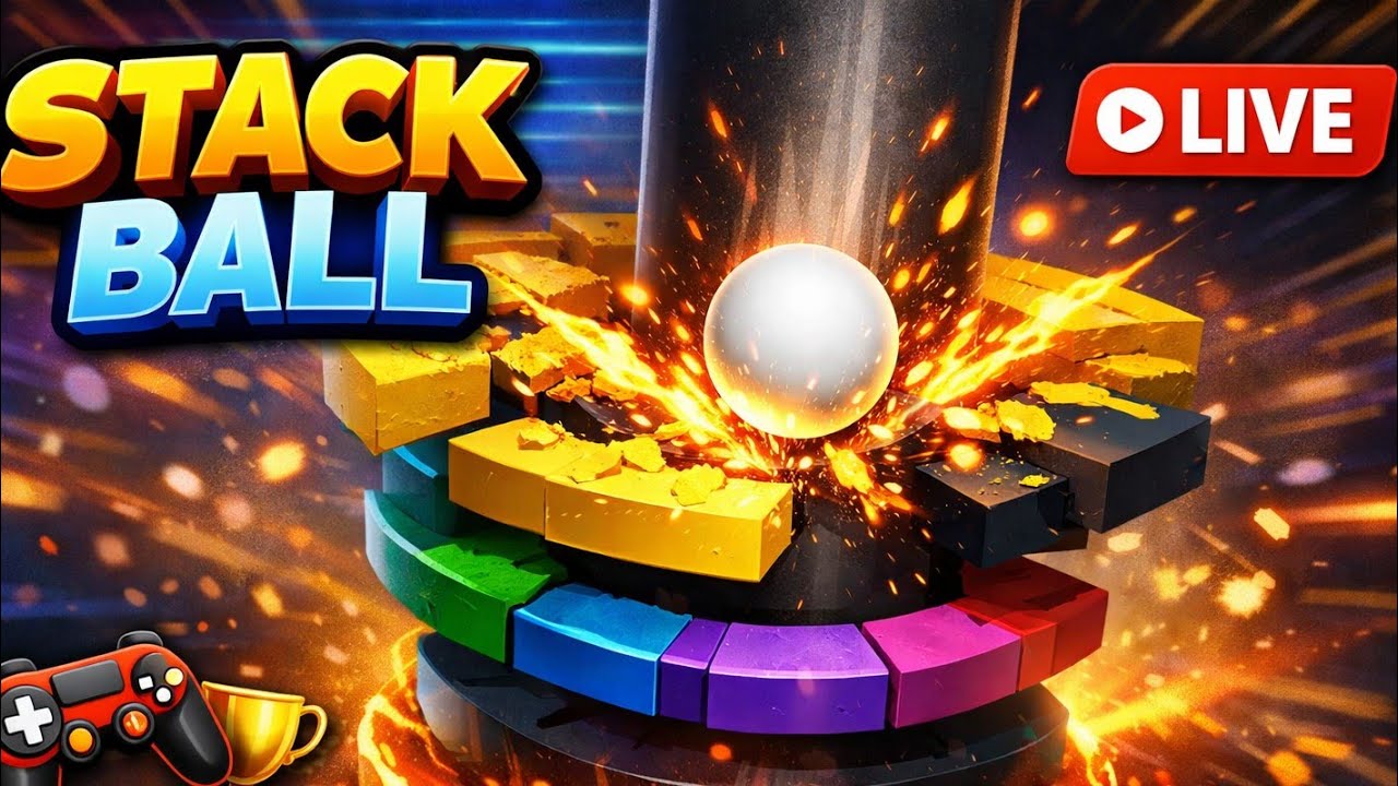 Stack Ball Live Gameplay | Non-Stop Level Breaking 🔴 - YouTube