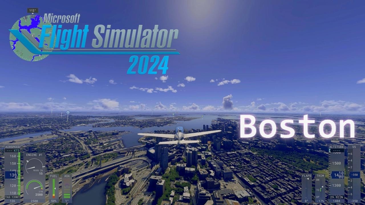 4K MSFS2024 Boston Massachusetts Microsoft Flight Simulator 2024