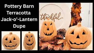 DIY POTTERY BARN TERRACOTTA JACK-O-LANTERN DUPE | FALL 2025