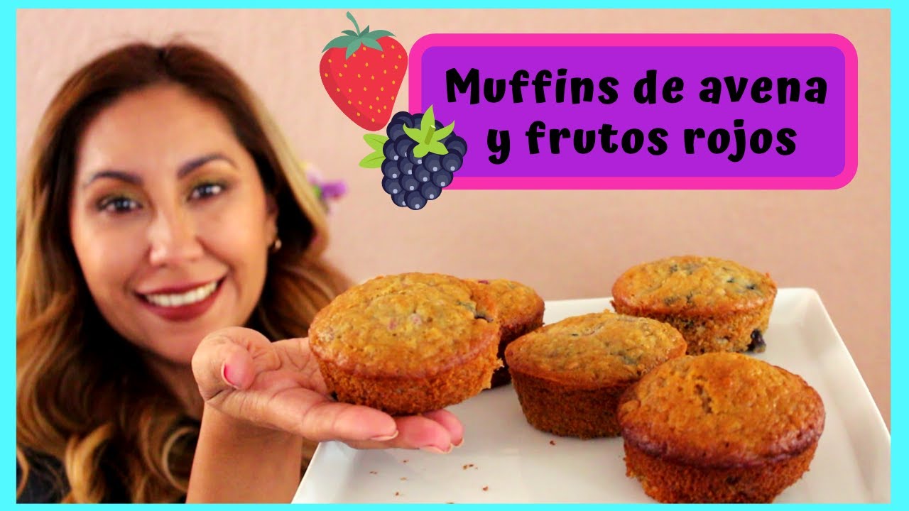 MUFFINS DE AVENA Y FRUTOS ROJOS SIN AZÚCAR!!! YouTube