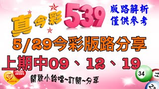 5/29今彩版路分享，上期中09、12、19