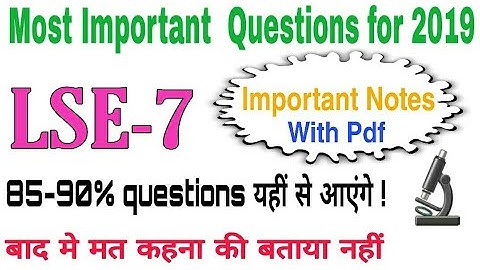 #ignou Lse 7 most important questions with answers for 2021| Taxonomy & Evolution #saminaclasses