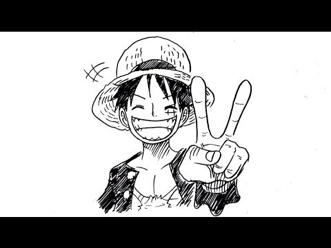 簡単 ルフィの描き方 いろいろ説明してみた ペン画編 ワンピース Drawing Japanese Anime Youtube