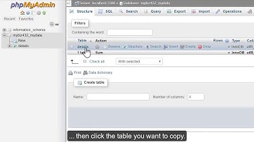 Copying database table with phpMyAdmin -  HOSTIMUL
