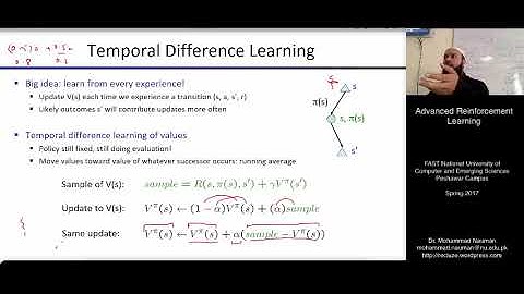 Reinforcement Learning 11 - Temporal Difference Learning, Q-Learning (Urdu)