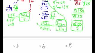 Sec. 8.5 Rationalizing Numerators and Denominators of Radical Expressions