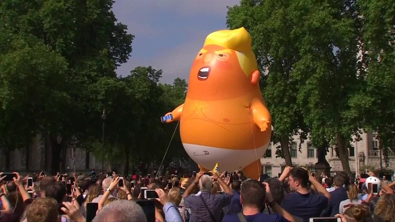 London protesters fly 'Donald Trump baby blimp'