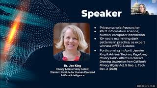 Dark Patterns: Manipulative UX Design and the Role of Regulation webinar recording 3.24.2021