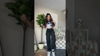 Spooky Tee & Cargo Jeans Ootd 🖤 #Grwm #Ootd #Fallfashion #Gdwm