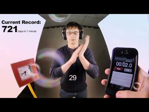 Worlds fastest clapper. (802 claps in 1 minute)
