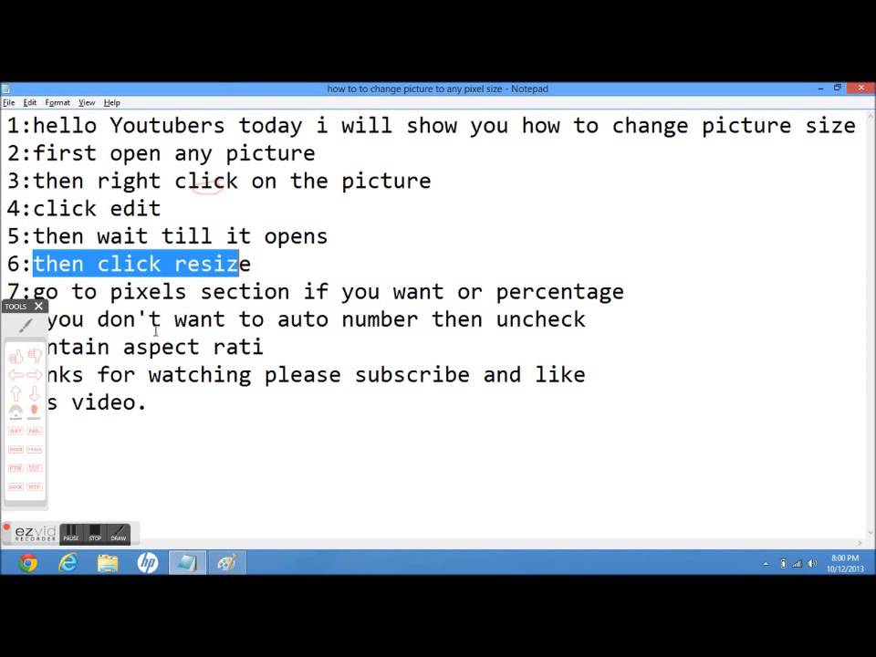 How to Change picture size into any Pixel size YouTube