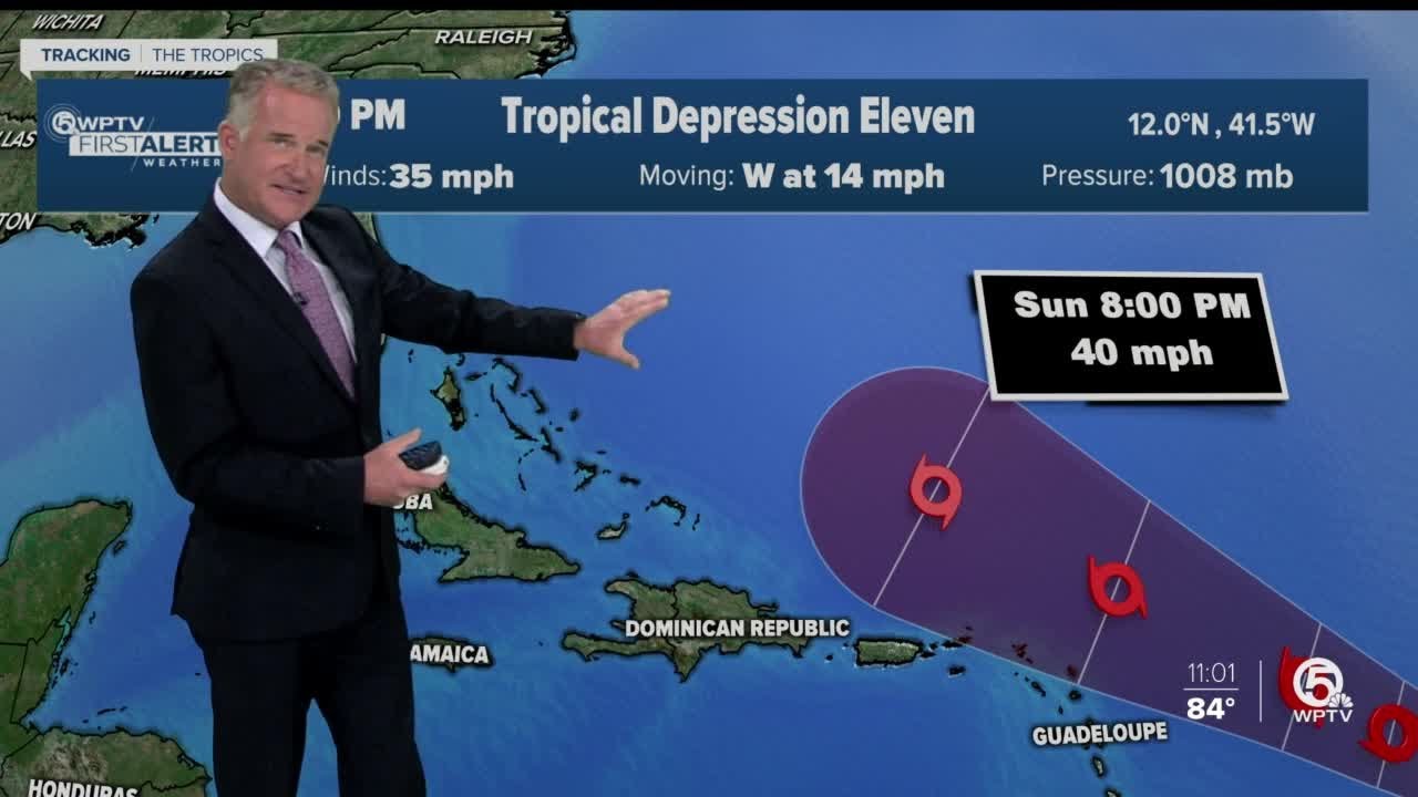 Tropical Depression 11 forms in the Atlantic - YouTube