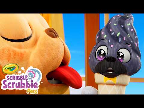 He Turned Into An Ice Cream Cone! 🍦 Crayola Scribble Scrubbie | Funny Cartoons for Kids