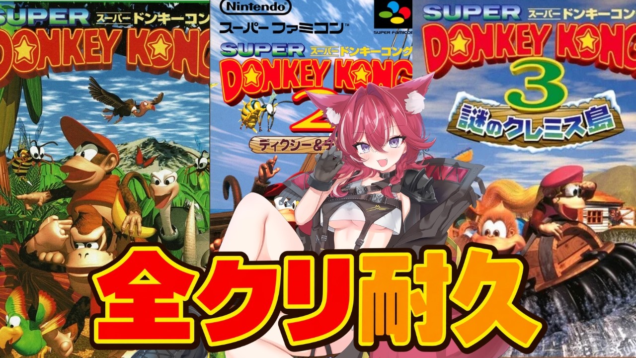 【#耐久 】3周年記念スーパードンキーコング1.2.3全ステージクリアまで終われまてん🐕【#レトロゲーム 】【#新人vtuber 】