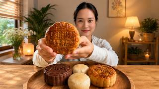 Golden Mooncakes with Rich Fillings and Fresh Bakery Delights