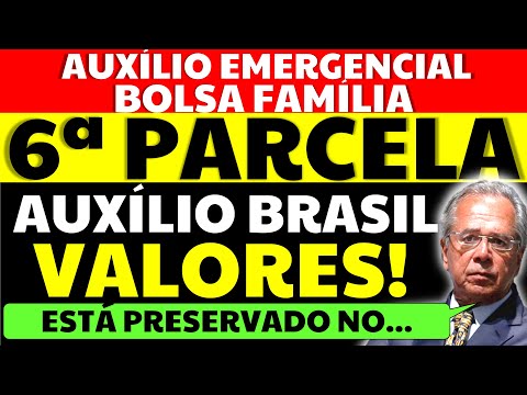 6 PARCELA AUXÍLIO EMERGENCIAL BOLSA FAMÍLIA VALORES AUXÍLIO BRASIL GUEDES FALA QUE ESTÁ PRESERVADO..