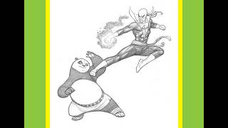 Frank Cho Drawing Demo - Iron Fist Versus Kung Fu Panda
