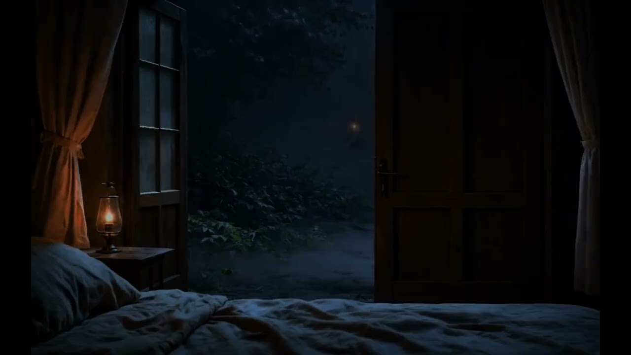 Offene Tür in der Regennacht – Stille im Waldhaus 🌧️🕯️ Tief schlafen & entspannen