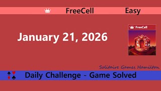 Microsoft Solitaire Collection | FreeCell Easy  - January 22, 2026 | Daily Challenges