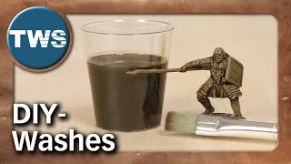 Tutorial: how to mix own acrylic WASHES & SHADES for terrain & miniature painting (paints, TWS)