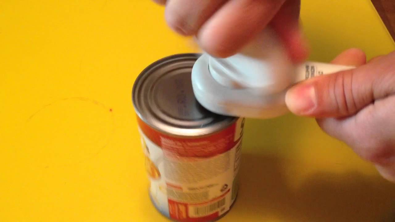 Remove the top of a soda can with a can opener! Smooth edged