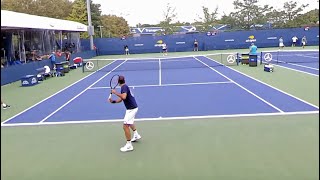 Roger Federer Practice US Open 2019 Court Level View