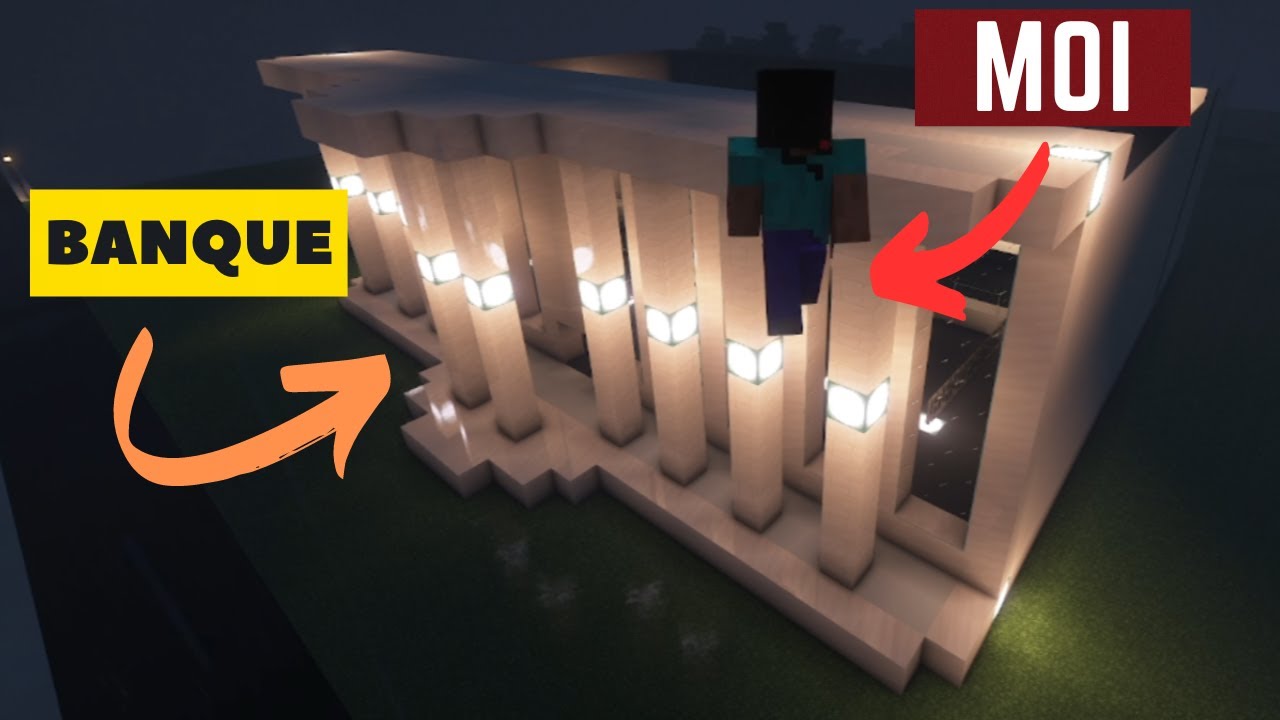 construction de ma banque minecraft (serveur) - YouTube
