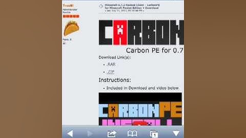 Carbon PE for Minecraft PE 0.7.2 install tutorial