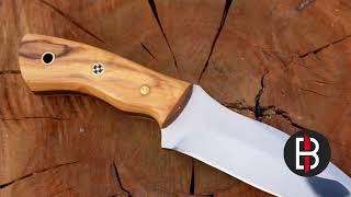 CUSTOM HANDMADE D2 TOOL STEEL WALNUT WOOD HANDLE HUNTING SKINNER/CAMP KNIFE
