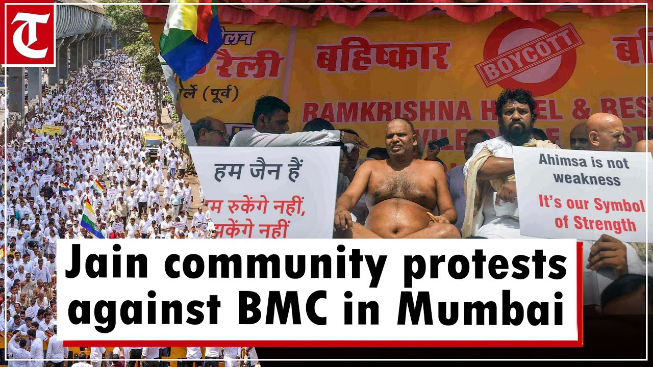 Jain community holds protest against BMC after it demolished a Jain temple in Mumbai’s Vile Parle